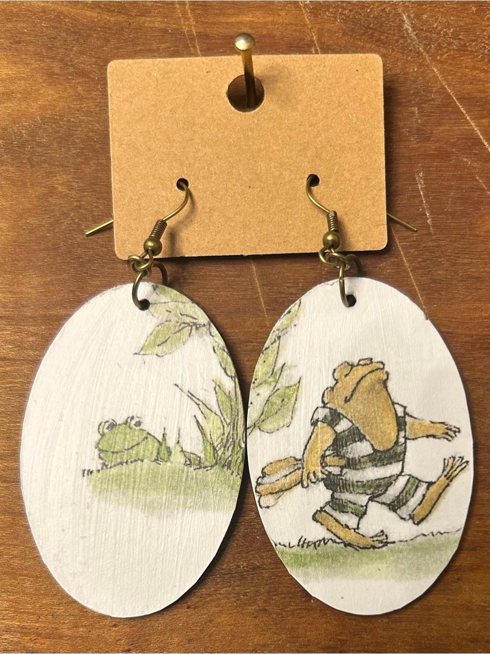 Upcycled Frog and Toad Drop Earrings